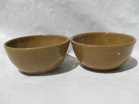 photo of rustic handcrafted vintage Bybee pottery, lot of soup or cereal bowls #2