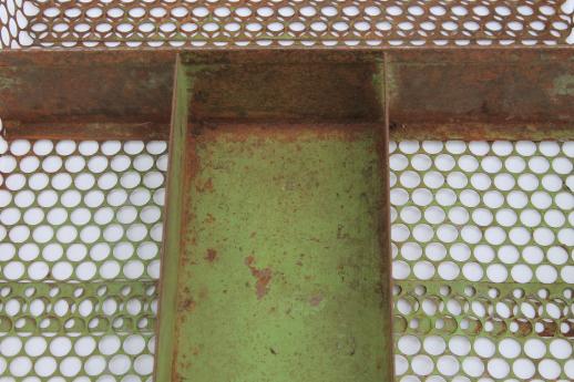 photo of rustic industrial drawer divider tray, chicken wire punched metal - kitchen utensil / knife box #6