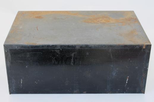 photo of rustic industrial vintage metal drawers hardware storage box w/ divided sorting trays #4