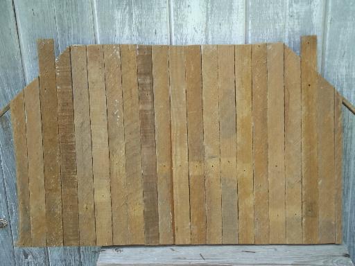 photo of rustic old salvaged wood wall shelf shadow box, type case style display #5