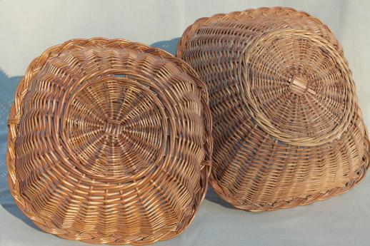 photo of rustic old wicker baskets for mushroom picking basket, vintage gathering baskets #8