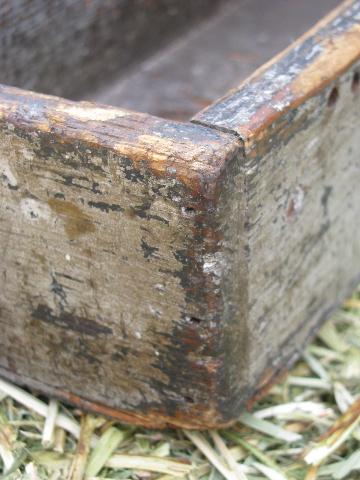 photo of rustic old wood tool tote box / garden carrier, vintage farm primitive #7