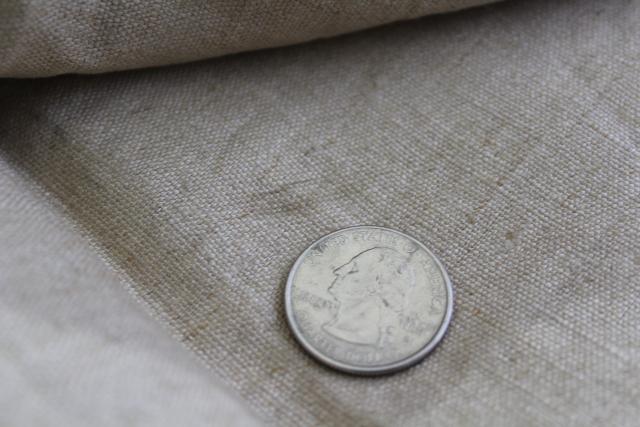 photo of rustic pure linen fabric, natural flax color vintage remnants for needlework or samplers #4