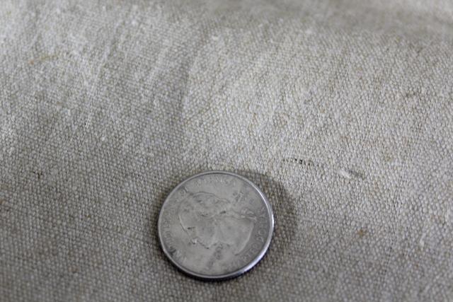 photo of rustic pure linen fabric, natural flax color vintage remnants for needlework or samplers #5
