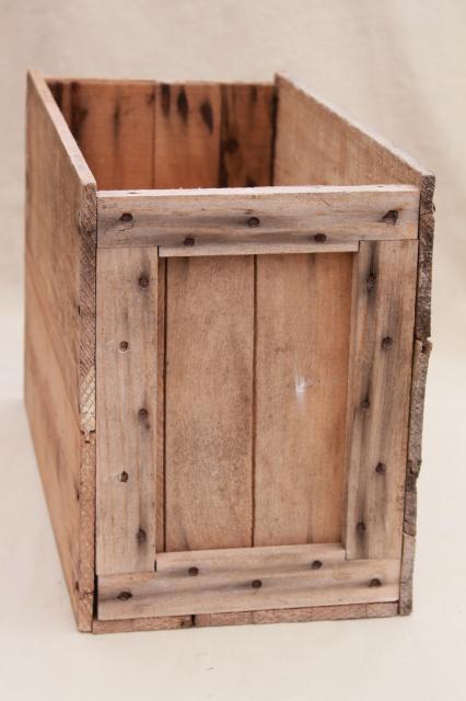 photo of rustic rough old weathered wood box stamped High Explosives, vintage packing crate #3