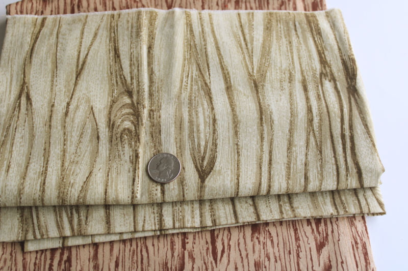 photo of rustic tree bark wood grain print cotton quilting fabric, brown & tan prints  #4