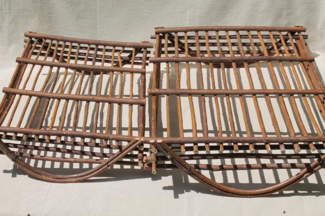 photo of rustic twig trays w/ natural tree bark, serving tray set made in Spain #4