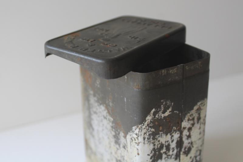 photo of rustic vintage embossed zinc metal tin advertising Walter Baker Breakfast Cocoa #5