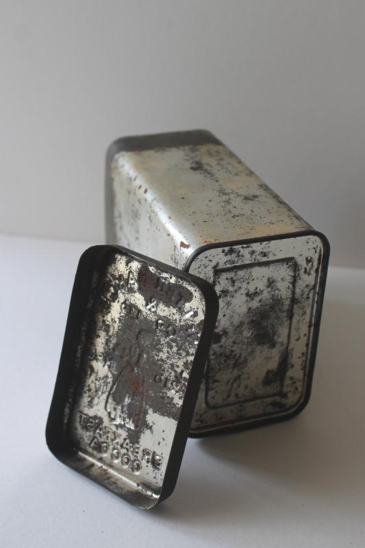 photo of rustic vintage embossed zinc metal tin advertising Walter Baker Breakfast Cocoa #7