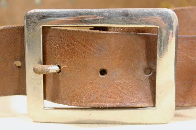 photo of rustic vintage leather cartridge belt, mid-century hunting / cowboy gear #13