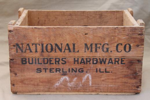 photo of rustic vintage wood crate, old box from Builders Hardware Sterling Illinois #3