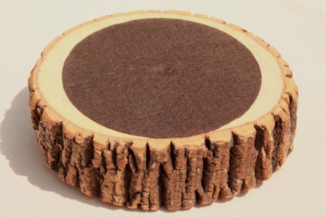 photo of rustic vintage wood log nut bowl, old wooden bowl with natural tree bark #5