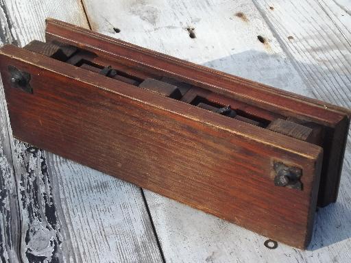 photo of rustic vintage wood wall box shelf with drawers, handmade in Mexico #5