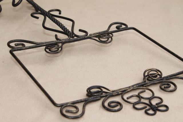 photo of rustic wrought wire sign holder stands for wedding tables, postcards or store display signs #8