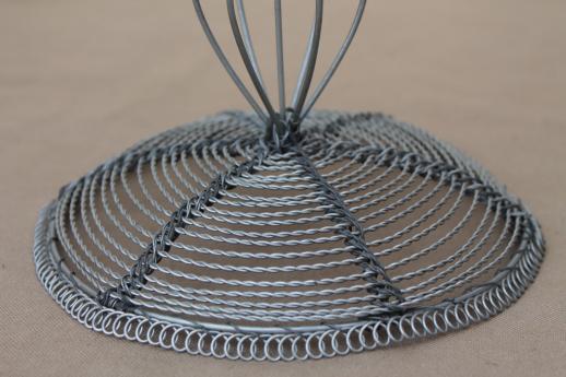 photo of rustic zinc wire cake stand, dessert pedestal server for a cake plate #6