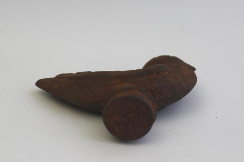 photo of rusty old cast iron song bird, decorative finial or windmill weight ornament? #3