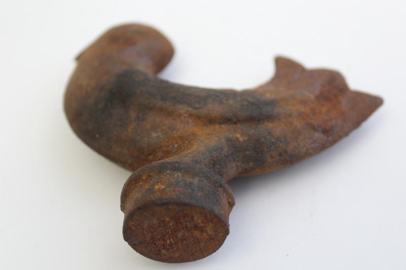 photo of rusty old cast iron song bird, decorative finial or windmill weight ornament? #6