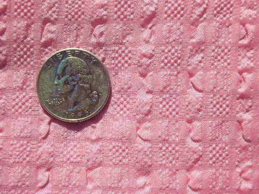 photo of vintage fabric, sheer pucker texture nylon fabric in rose pink #1