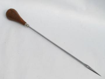 catalog photo of sail maker's saddlemaker's sewing punch awl for heavy tent canvas