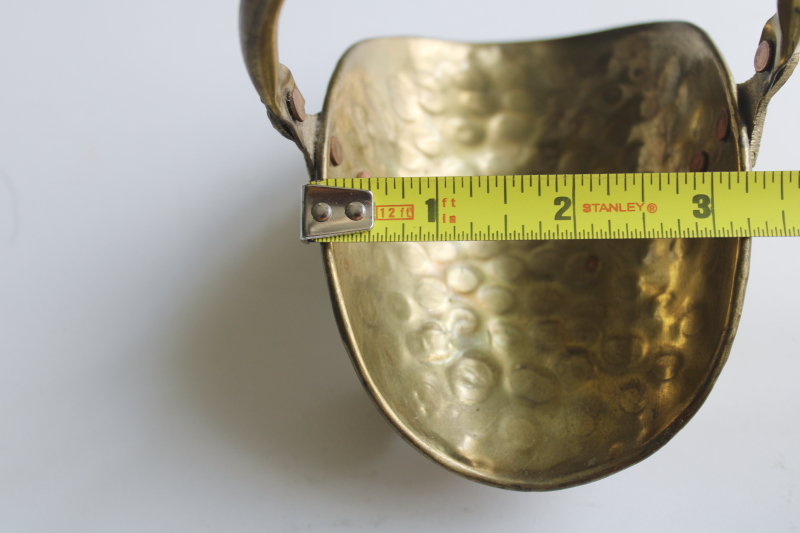 photo of salesman's sample or doll size tiny brass log holder, paw foot fireplace basket  #4