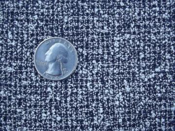 catalog photo of salt and pepper tweed cotton / rayon fabric, 60s vintage black and white fabric