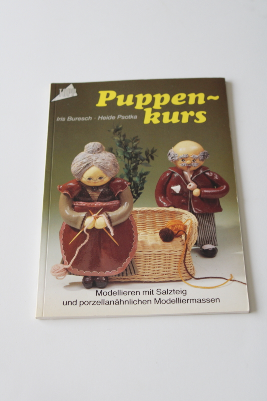 photo of salt dough clay modeling folk art character dolls figurines, vintage craft book German language #1
