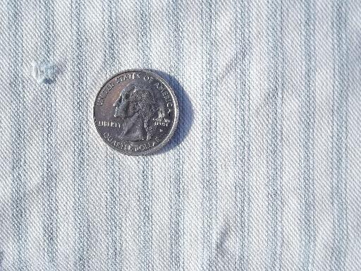 photo of salvaged vintage fabric, primitive old cotton ticking, indigo stripe #4