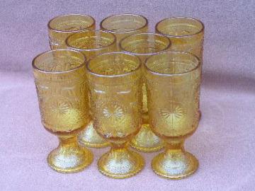 catalog photo of sandwich pattern vintage pressed glass goblets