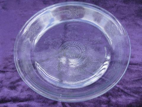 photo of sapphire blue embossed Philbe pattern depression glass, vintage Fire-King #5