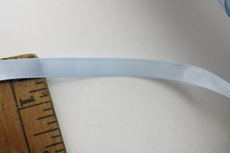 photo of satin ribbon lot, two big old spools lavender pink & baby blue, vintage ribbon for gift wrap package ties or sewing trim  #4