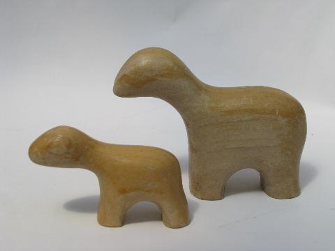 photo of scandinavian country vintage hand-carved primitive wood animals #3