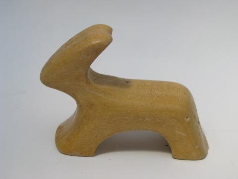 photo of scandinavian country vintage hand-carved primitive wood animals #5