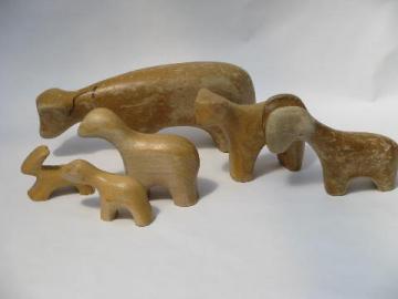 catalog photo of scandinavian country vintage hand-carved primitive wood animals