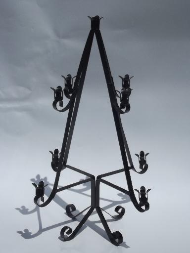 photo of scandinavian modern minimalist black iron Christmas tree candle holder #2