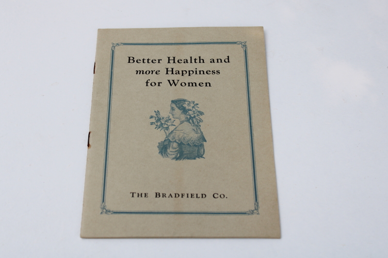 photo of scarce antique advertising booklet for Bradfields Vegetable Compound tonic, Lydia Pinkham vintage #1