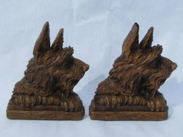 catalog photo of scotty dogs scotties Sottish Terriers vintage wood composition bookends