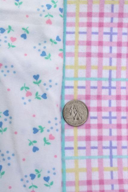 photo of scrap lot cotton flannel fabric, small pieces for quilting, sewing, crafts #3