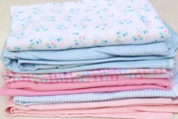 catalog photo of scrap lot cotton flannel fabric, small pieces for quilting, sewing, crafts