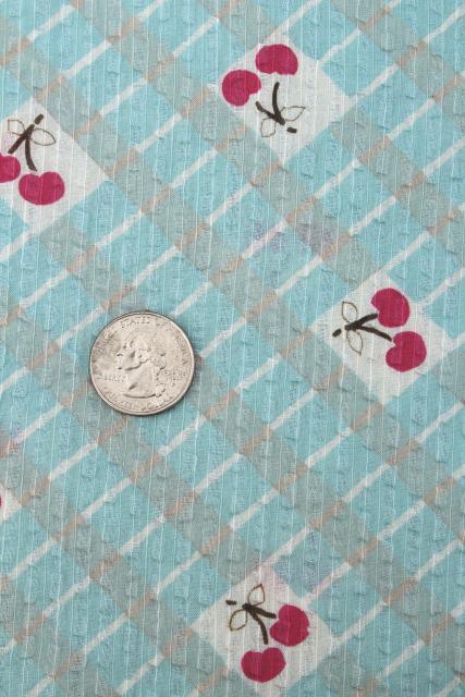 photo of scrap lot vintage cotton feedsack & fabric, polka dots, print plisse, dotted swiss #4