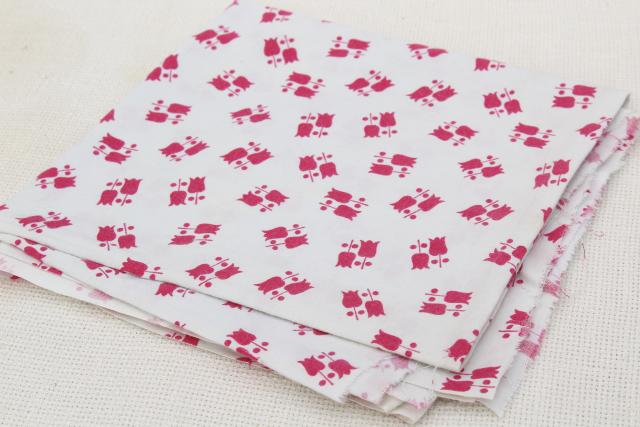 photo of scrap lot vintage cotton feedsack & fabric, polka dots, print plisse, dotted swiss #9