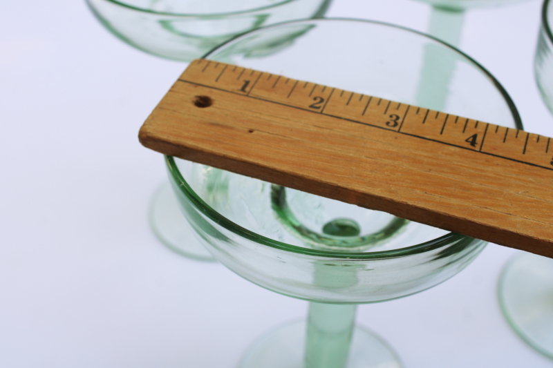 photo of sea glass green hand blown recycled glass margarita glasses, set of four #3