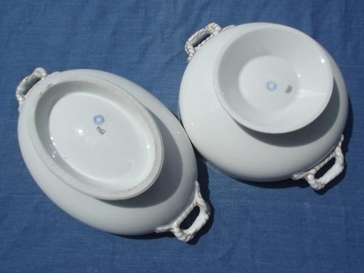 photo of sea rope and anchor antique 19th century Haviland Limoges porcelain tureens #6