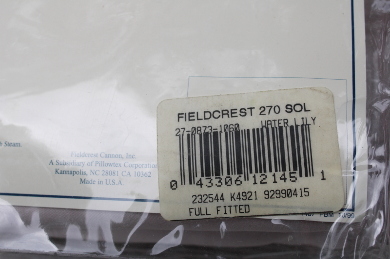 photo of sealed Fieldcrest full size sheets pillowcases luxury pima rich cotton, water lily oyster lavender color  #6