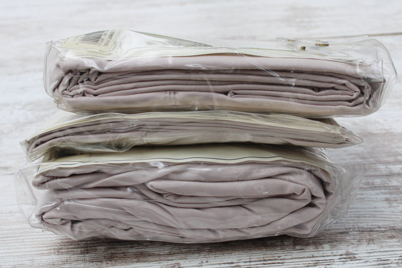 photo of sealed Fieldcrest full size sheets pillowcases luxury pima rich cotton, water lily oyster lavender color  #7