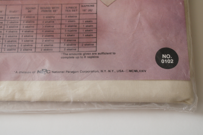 photo of sealed Paragon cross stitch embroidery large oval dinner tablecloth ivory blend w/ stamped design to embroider  #3