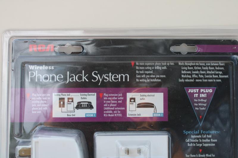 photo of sealed RCA Wireless Phone Jack System, RCA 926 base unit w/ extension and phone cord #6