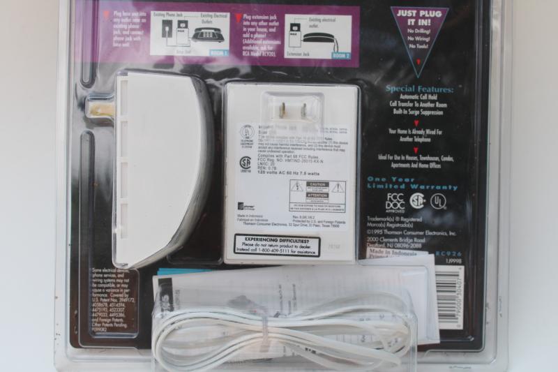 photo of sealed RCA Wireless Phone Jack System, RCA 926 base unit w/ extension and phone cord #7