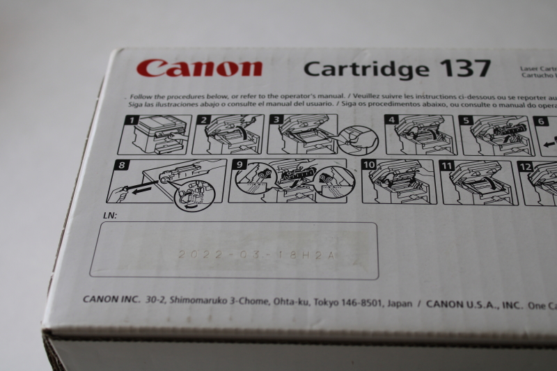 photo of sealed ink toner cartridge Canon 137 exp 3 2022, fits MF 210 220 230 240 series LBP151 D570  #4