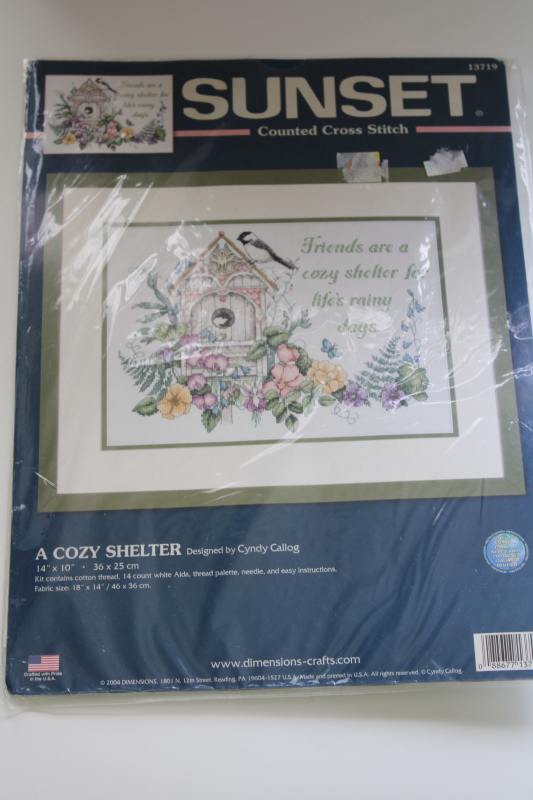 photo of sealed needlework kit counted cross stitch Friends are a cozy shelter for lifes rainy days #1