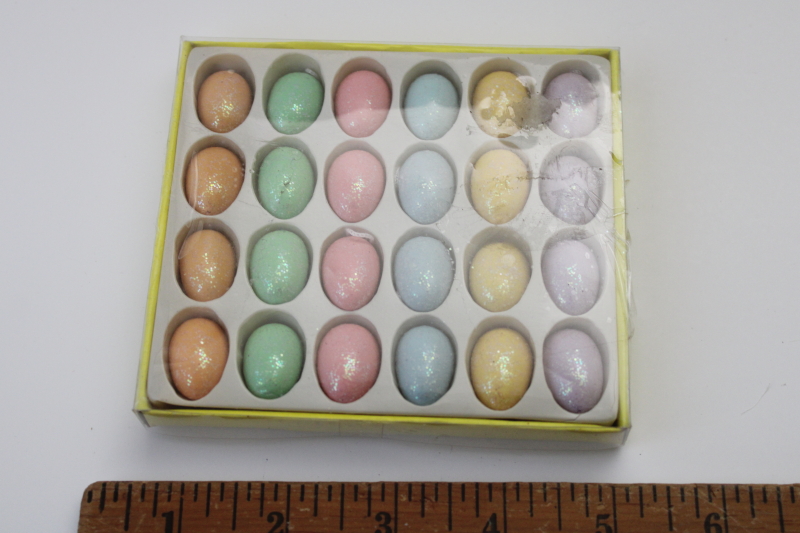 photo of sealed package mini glitter Easter egg ornaments for spring tree or village, fairy garden #1